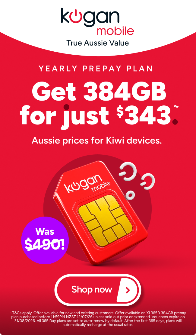 Kogan Mobile yearly prepaid plan get 384GB for just $343