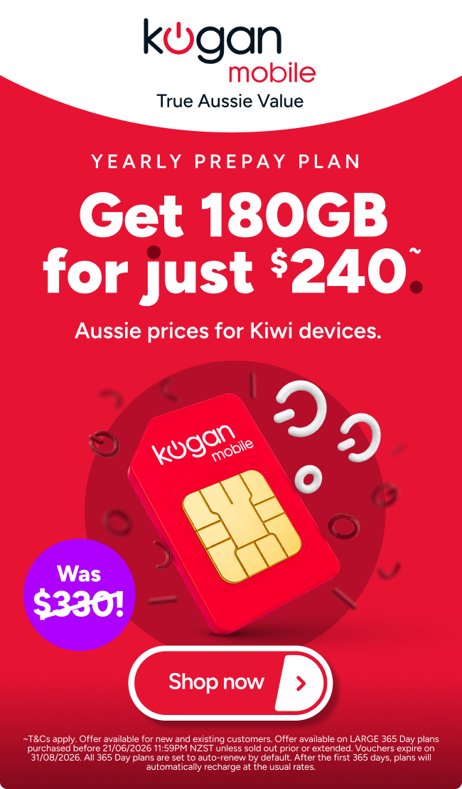 Kogan Mobile yearly prepay plan. Get 180GB for just $240.