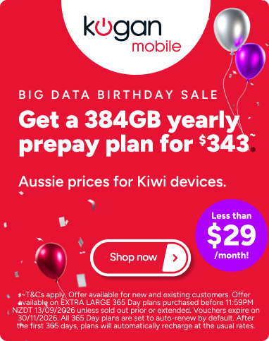 Kogan Mobile birthday sale yearly prepaid plan get 384GB for just $343